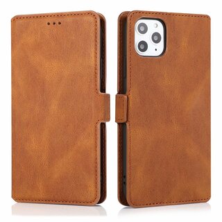 JVS Products iPhone 14 Plus hoesje - Bookcase - Pasjeshouder - Portemonnee - Kunstleer - Bruin