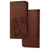 iPhone 14 Plus hoesje - Bookcase - Pasjeshouder - Portemonnee - Bloemenprint - Kunstleer - Bruin