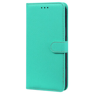JVS Products iPhone 14 Plus hoesje - Bookcase - Koord - Pasjeshouder - Portemonnee - Camerabescherming - Kunstleer - Turquoise