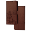 OnePlus 10 Pro hoesje - Bookcase - Pasjeshouder - Portemonnee - Bloemenprint - Kunstleer - Bruin