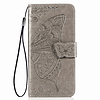 OnePlus 11 hoesje - Bookcase - Pasjeshouder - Portemonnee - Vlinderpatroon - Kunstleer - Grijs