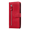 OnePlus 9 Pro hoesje - Bookcase - Pasjeshouder - Portemonnee - Rits - Kunstleer - Rood