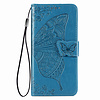 OPPO A16S hoesje - Bookcase - Pasjeshouder - Portemonnee - Vlinderpatroon - Kunstleer - Blauw