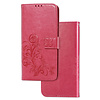 OPPO A54S hoesje - Bookcase - Pasjeshouder - Portemonnee - Bloemenprint - Kunstleer - Roze