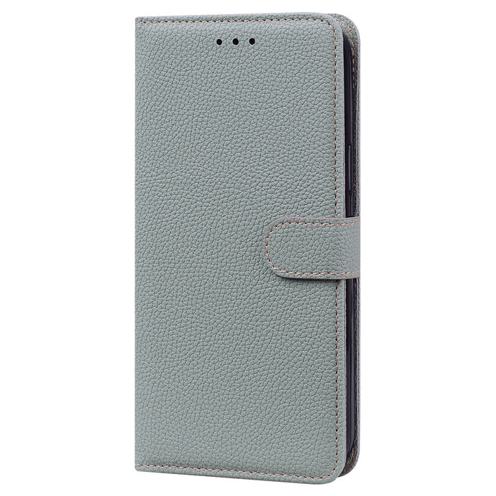 JVS Products OPPO Reno 6 5G hoesje - Bookcase - Koord - Pasjeshouder - Portemonnee - Camerabescherming - Kunstleer - Grijs