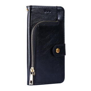 JVS Products Xiaomi 12T hoesje - Bookcase - Koord - Pasjeshouder - Portemonnee - Rits - Kunstleer - Zwart