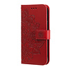 Xiaomi Redmi Note 10S hoesje - Bookcase - Pasjeshouder - Portemonnee - Bloemenprint - Kunstleer - Rood