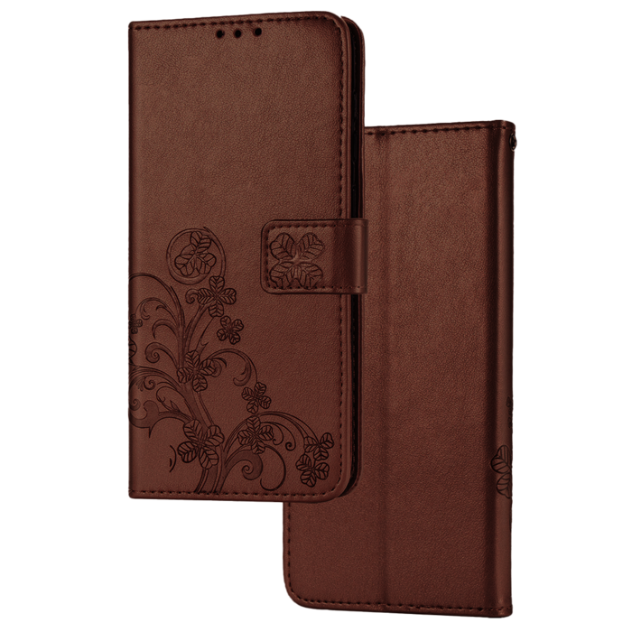 JVS Products Xiaomi Redmi Note 11 Pro hoesje - Bookcase - Pasjeshouder - Portemonnee - Bloemenprint - Kunstleer - Bruin