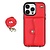 iPhone 12 hoesje - Backcover - Koord - Pasjeshouder - Portemonnee - Kunstleer - Rood