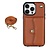 iPhone 12 Mini hoesje - Backcover - Koord - Pasjeshouder - Portemonnee - Kunstleer - Bruin