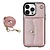 iPhone 13 hoesje - Backcover - Koord - Pasjeshouder - Portemonnee - Kunstleer - Rose Goud