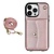 iPhone 14 hoesje - Backcover - Koord - Pasjeshouder - Portemonnee - Kunstleer - Rose Goud