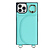 iPhone 12 Pro Max hoesje - Backcover - Pasjeshouder - Portemonnee - Ringhouder - Koord - Kunstleer - Turquoise