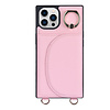 iPhone 13 Pro hoesje - Backcover - Pasjeshouder - Portemonnee - Ringhouder - Koord - Kunstleer - Roze
