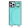 iPhone 13 Pro hoesje - Backcover - Pasjeshouder - Portemonnee - Ringhouder - Koord - Kunstleer - Turquoise