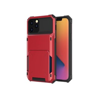 JVS Products iPhone 12 Pro Max hoesje - Backcover - Pasjeshouder - Portemonnee - TPU - Rood