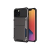 iPhone SE 2020 hoesje - Backcover - Pasjeshouder - Portemonnee - TPU - Grijs