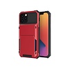 iPhone SE 2022 hoesje - Backcover - Pasjeshouder - Portemonnee - TPU - Rood