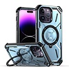 iPhone 14 Plus hoesje - Backcover - Geschikt voor MagSafe - Rugged Armor - Extra valbescherming - Ringhouder - TPU - Blauw