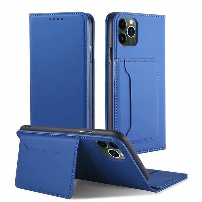 JVS Products iPhone 11 Pro Max hoesje - Bookcase - Pasjeshouder - Portemonnee - Kunstleer - Blauw