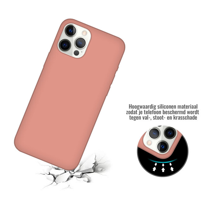 JVS Products iPhone 14 Pro Max hoesje - Backcover - TPU - Zalmroze