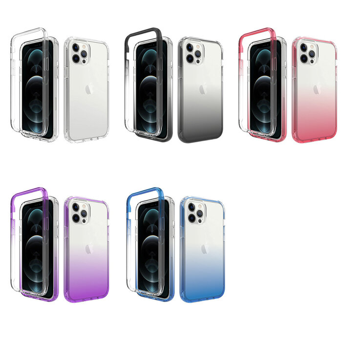 JVS Products iPhone 14 Pro Max hoesje - Full body - 2 delig - Shockproof - Siliconen - TPU - Blauw