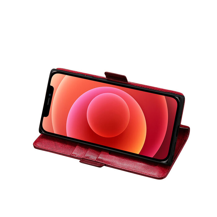 JVS Products Samsung Galaxy S22 Ultra hoesje - Bookcase - Pasjeshouder - Portemonnee - Patroon - Kunstleer - Rood