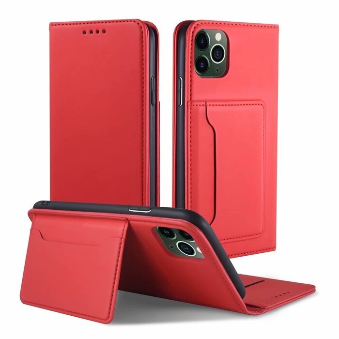 JVS Products iPhone 11 Pro Max hoesje - Bookcase - Pasjeshouder - Portemonnee - Kunstleer - Rood
