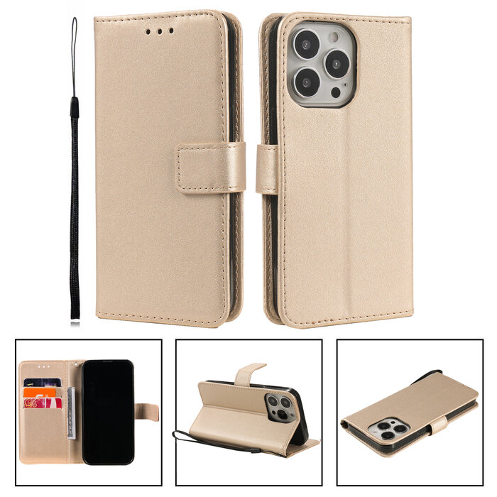 JVS Products Samsung Galaxy S21 Plus hoesje - Bookcase - Pasjeshouder - Portemonnee - Camerabescherming - Kunstleer - Goud
