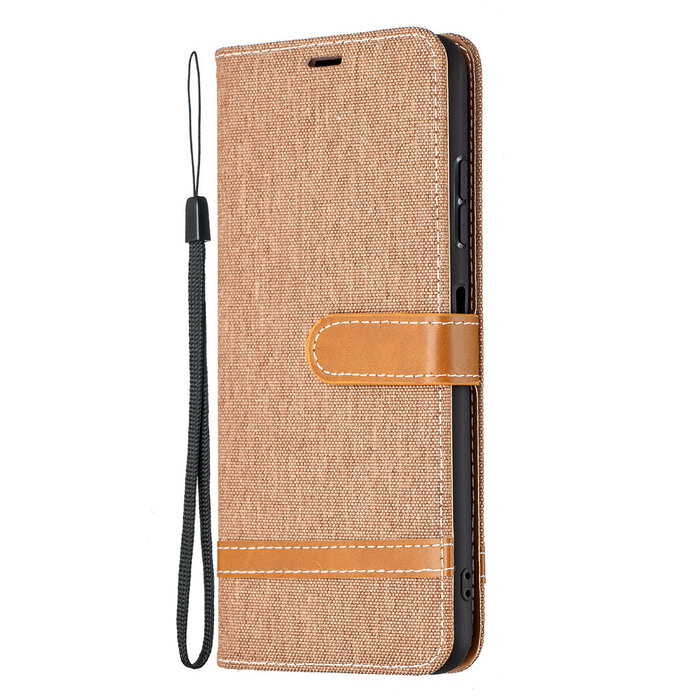 JVS Products iPhone 11 Pro hoesje - Bookcase - Pasjeshouder - Portemonnee - Vintage - Stof - Kunstleer - Bruin