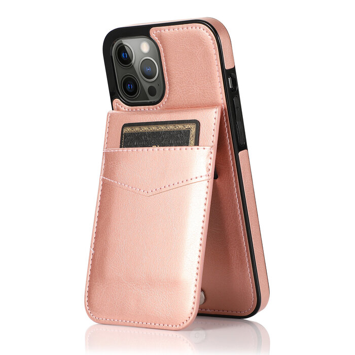 JVS Products Samsung Galaxy S23 Plus hoesje - Backcover - Pasjeshouder - Portemonnee - Kunstleer - Rose Goud