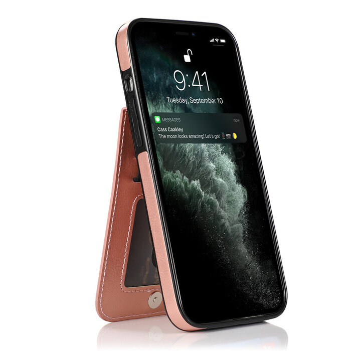 JVS Products Samsung Galaxy S23 Plus hoesje - Backcover - Pasjeshouder - Portemonnee - Kunstleer - Rose Goud