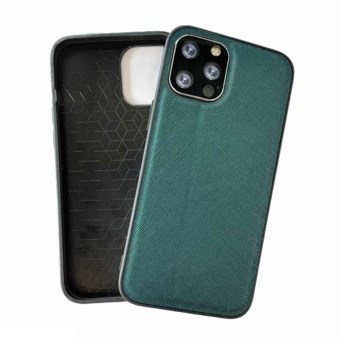 JVS Products iPhone 11 Pro Max hoesje - Backcover - Stofpatroon - TPU - Donkergroen