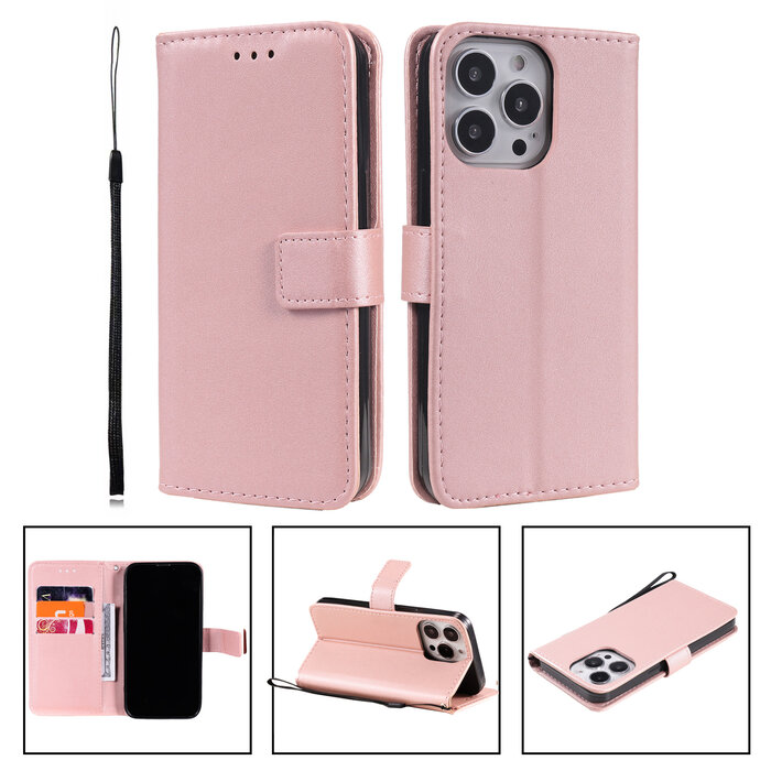 JVS Products iPhone XS hoesje - Bookcase - Pasjeshouder - Portemonnee - Camerabescherming - Kunstleer - Rose Goud