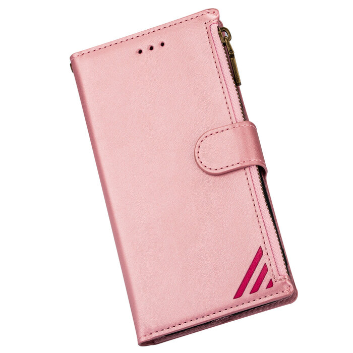 JVS Products iPhone XR hoesje - Bookcase - Patroon - Pasjeshouder - Portemonnee - Kunstleer - Roze
