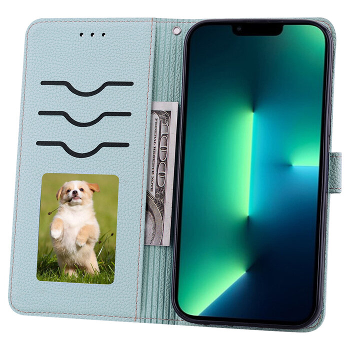 JVS Products OnePlus 9 hoesje - Bookcase - Koord - Pasjeshouder - Portemonnee - Camerabescherming - Kunstleer - Lichtgrijs