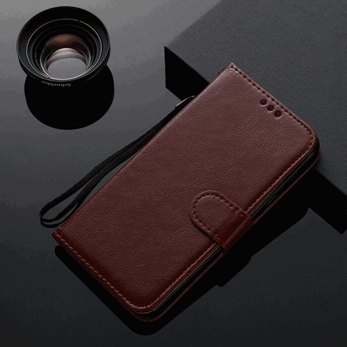 JVS Products iPhone 11 Pro Max hoesje - Bookcase - Pasjeshouder - Portemonnee - Koord - Kunstleer - Donkerbruin