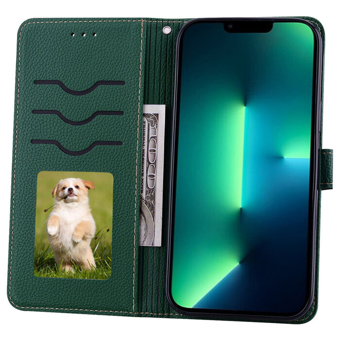JVS Products Google Pixel 6 hoesje - Bookcase - Koord - Pasjeshouder - Portemonnee - Camerabescherming - Kunstleer - Groen