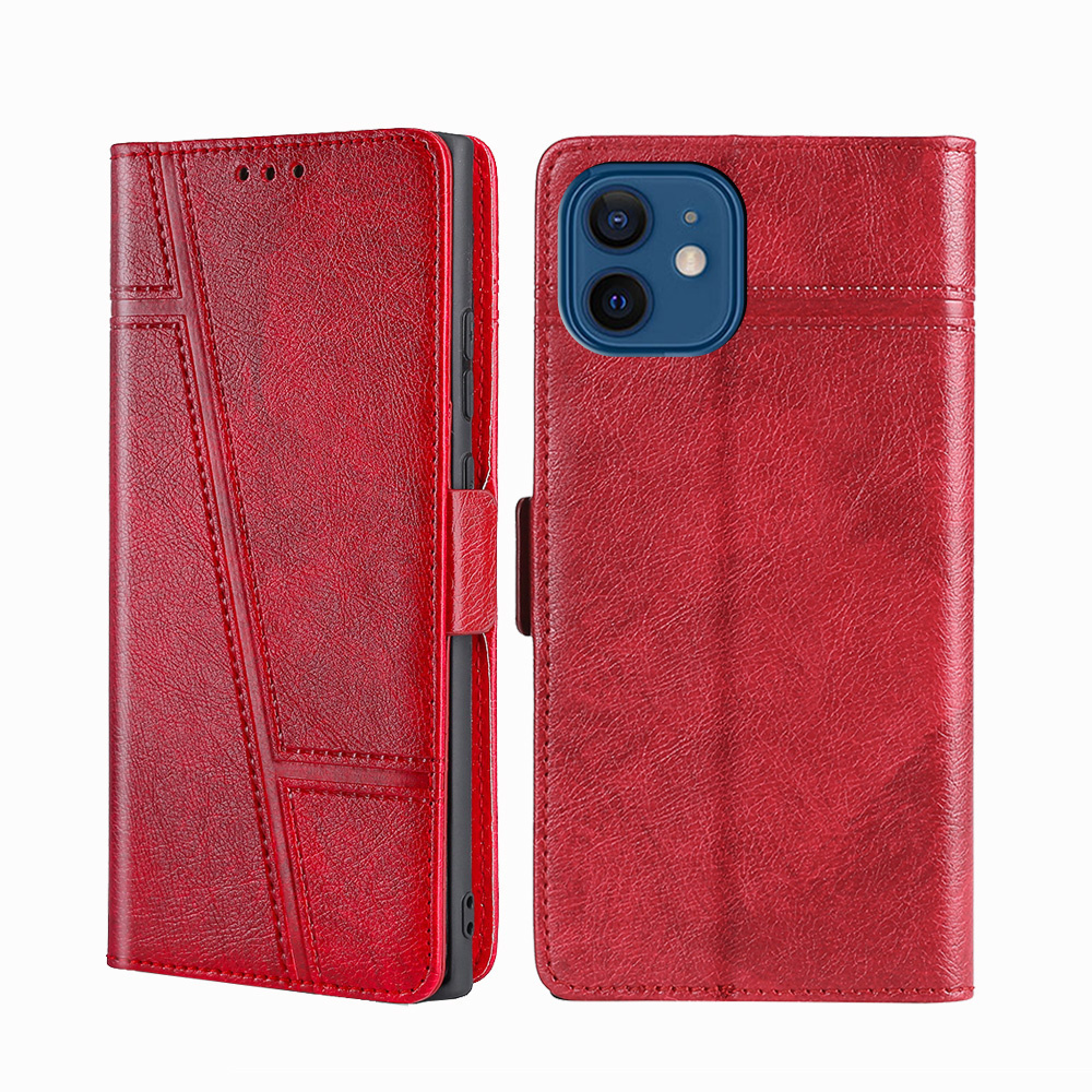 JVS Products iPhone X hoesje - Bookcase - Pasjeshouder - Portemonnee - Patroon - Kunstleer - Rood