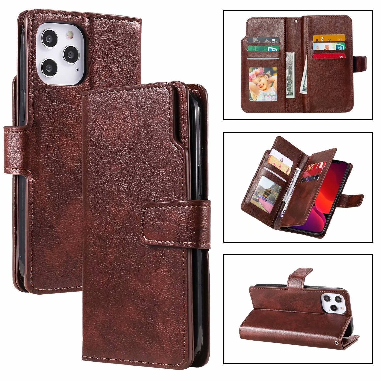 JVS Products Samsung Galaxy S22 hoesje - Bookcase - Pasjeshouder - Portemonnee - Luxe - Kunstleer - Bruin