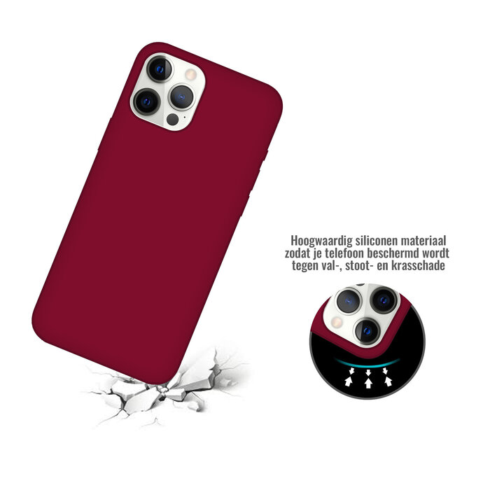 JVS Products iPhone 12 Pro hoesje - Backcover - TPU - Bordeaux Rood
