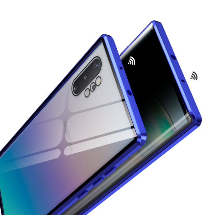 JVS Products iPhone 12 Pro Max hoesje - Full body - Shockproof - Gehard glas - Metaal - Blauw