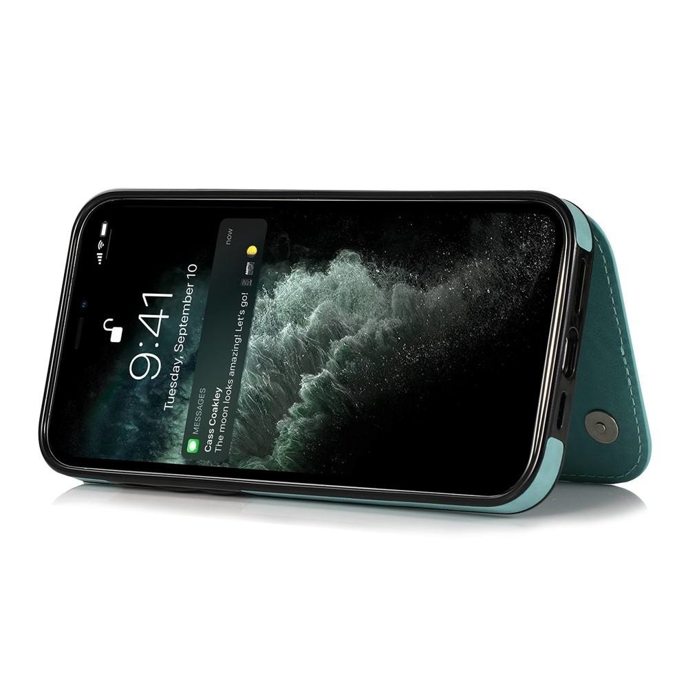 JVS Products Samsung Galaxy S22 Plus hoesje - Backcover - Pasjeshouder - Portemonnee - Bloemenprint - Kunstleer - Turquoise