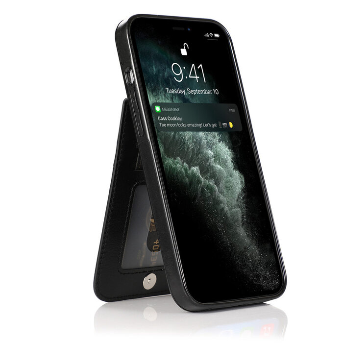 JVS Products iPhone 14 hoesje - Backcover - Pasjeshouder - Portemonnee - Kunstleer - Zwart