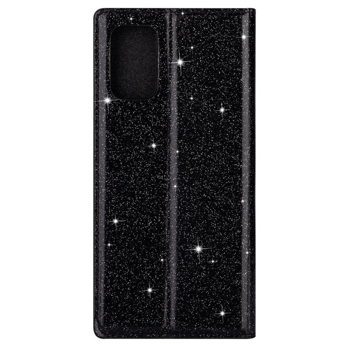JVS Products Samsung Galaxy S23 Plus hoesje - Bookcase - Pasjeshouder - Portemonnee - Glitter - TPU - Zwart