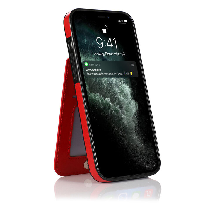 JVS Products iPhone 14 Pro Max hoesje - Backcover - Pasjeshouder - Portemonnee - Kunstleer - Rood