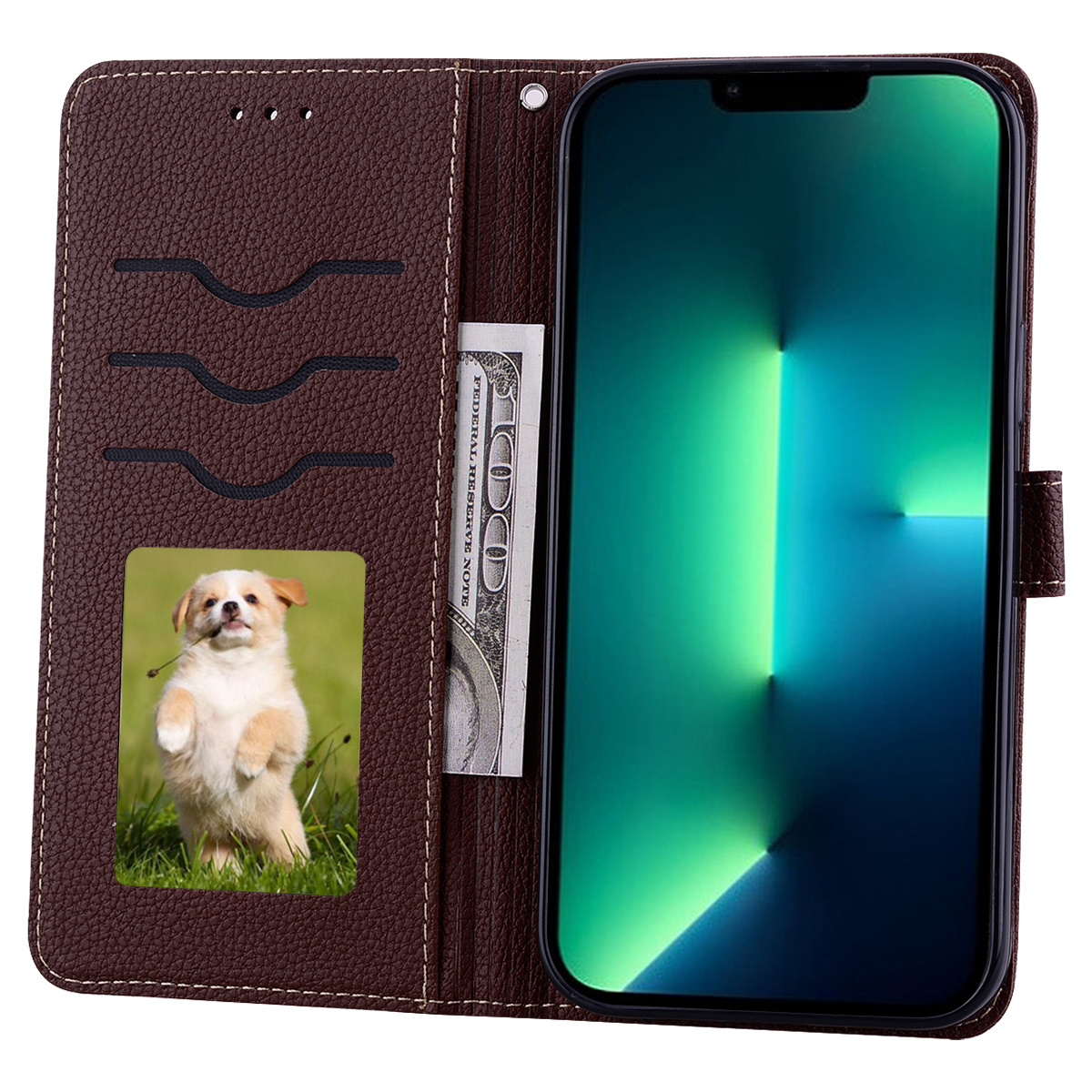 JVS Products Samsung Galaxy A21 hoesje - Bookcase - Koord - Pasjeshouder - Portemonnee - Camerabescherming - Kunstleer - Donkerbruin