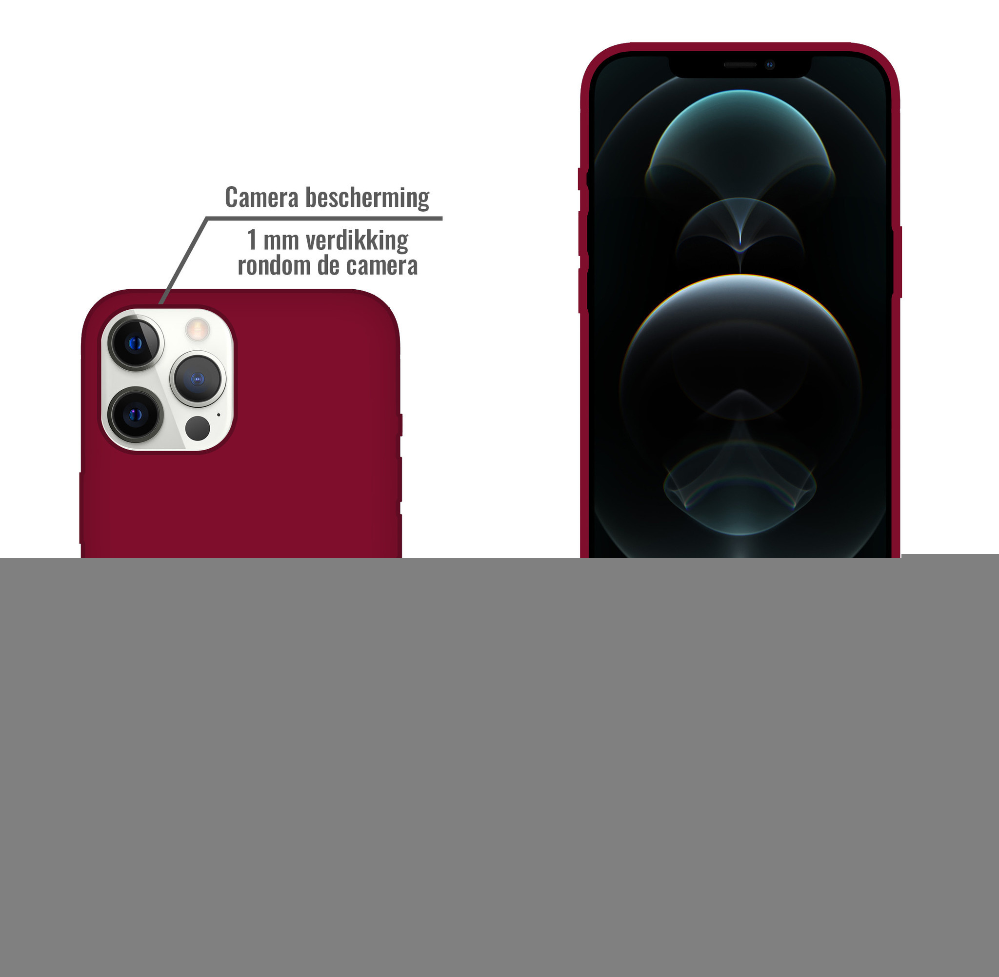 JVS Products iPhone 12 hoesje - Backcover - TPU - Bordeaux Rood