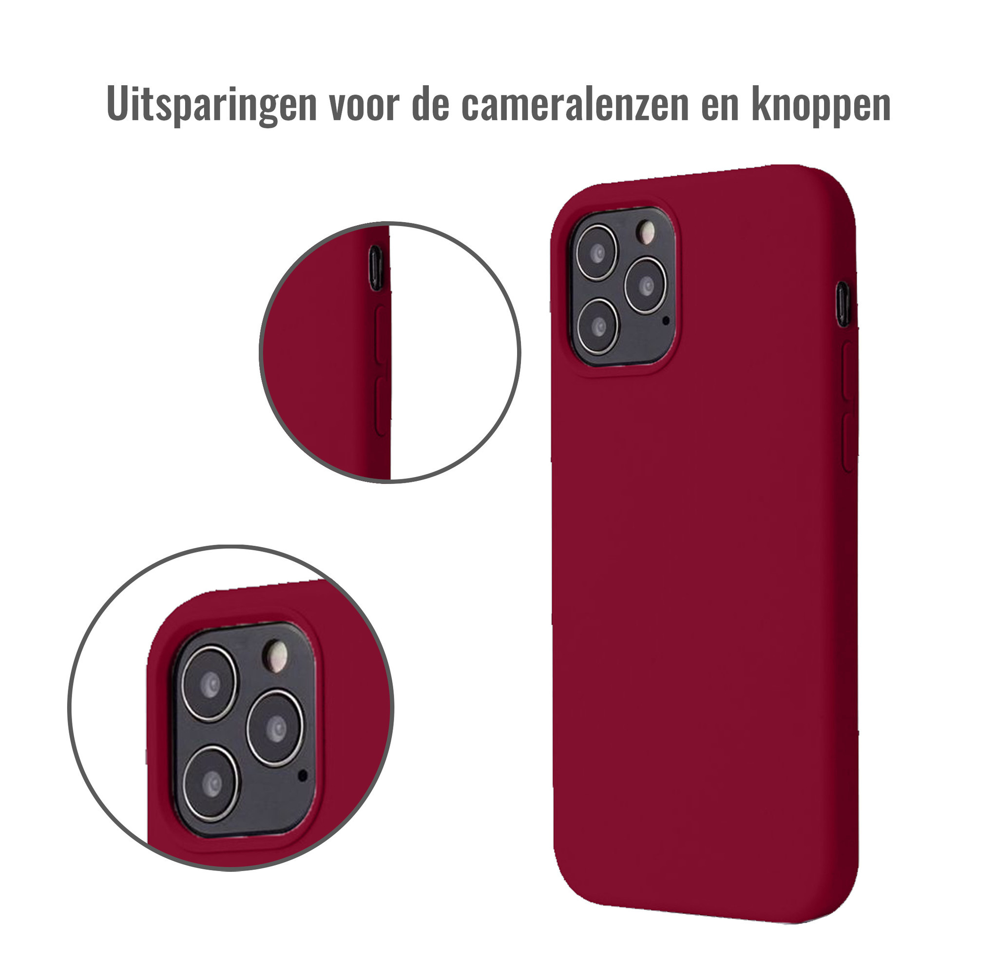 JVS Products iPhone 12 hoesje - Backcover - TPU - Bordeaux Rood