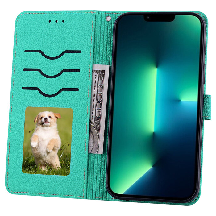 JVS Products Xiaomi 11T hoesje - Bookcase - Koord - Pasjeshouder - Portemonnee - Camerabescherming - Kunstleer - Turquoise